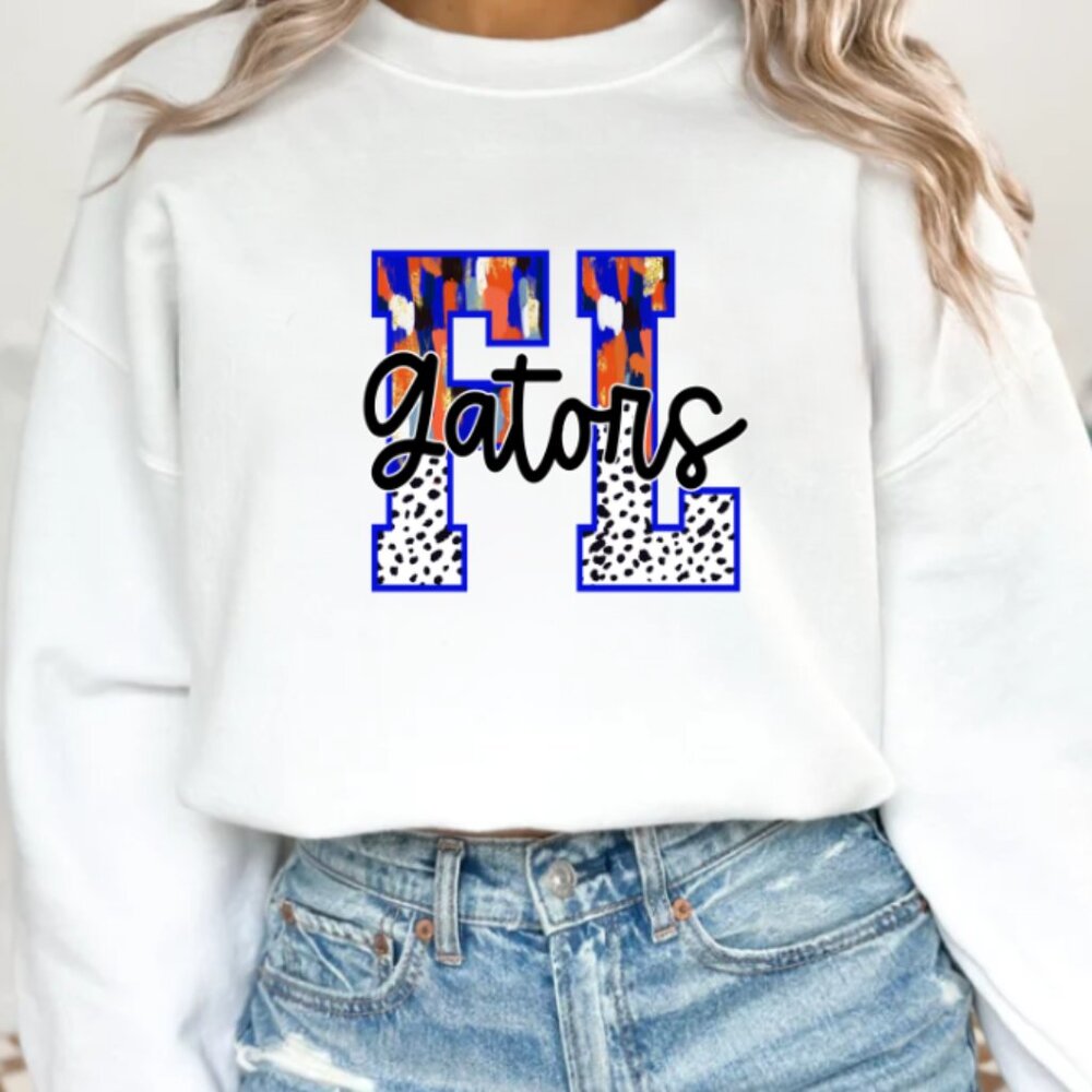 Gators FL Brushstroke Sweatshirt  (White/New)